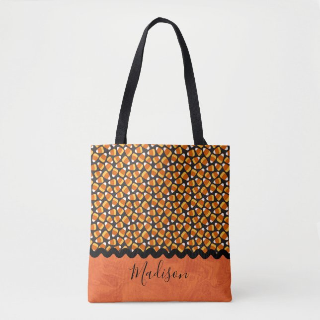 Candy Corn Personalized Tote Bag (Front)