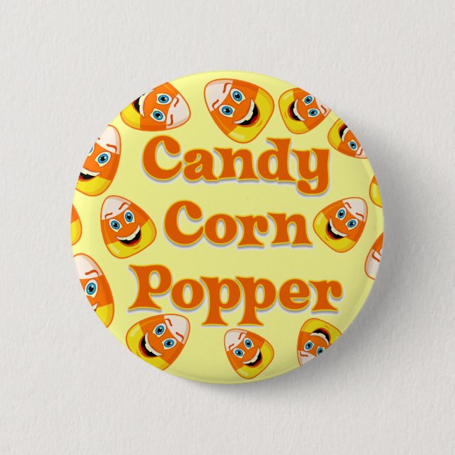 Candy Corn Popper Pinback Button (Front)