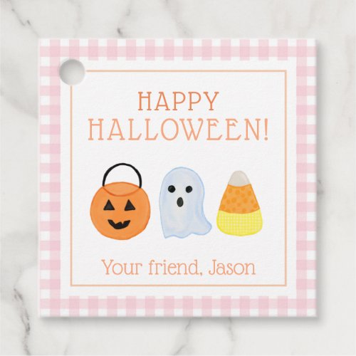 Candy Corn Pumpkin Ghost Halloween Trick or Treat Favor Tags