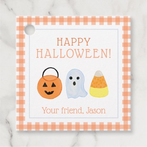 Candy Corn Pumpkin Ghost Halloween Trick or Treat Favor Tags