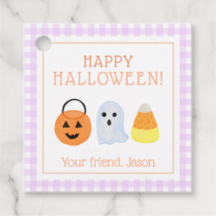 Candy Corn, Pumpkin Ghost Halloween Trick or Treat Favor Tags