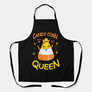 Candy Corn Queen Cute Halloween Kawaii Crown Apron