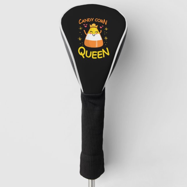 Candy Corn Queen Cute Halloween Kawaii Crown Golf Head Cover (Front)