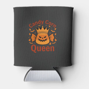 Candy Corn Queen Halloween Crown Bats_1 Can Cooler