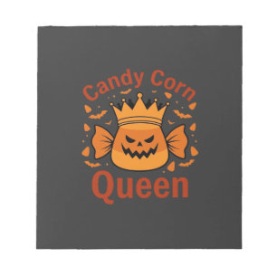 Candy Corn Queen Halloween Crown Bats_1 Notepad