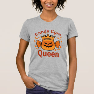 Candy Corn Queen Halloween Crown Bats_1 T-Shirt