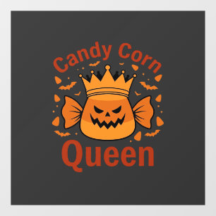Candy Corn Queen Halloween Crown Bats_1 Window Cling