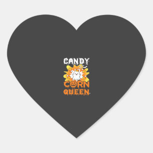 Candy Corn Queen Halloween Ghost Bats Spider Web Heart Sticker