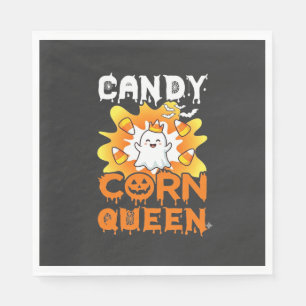 Candy Corn Queen Halloween Ghost Bats Spider Web Napkins