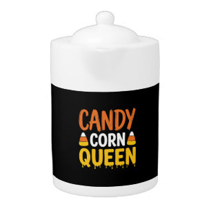 Candy Corn Queen Halloween Graphic_1 Teapot