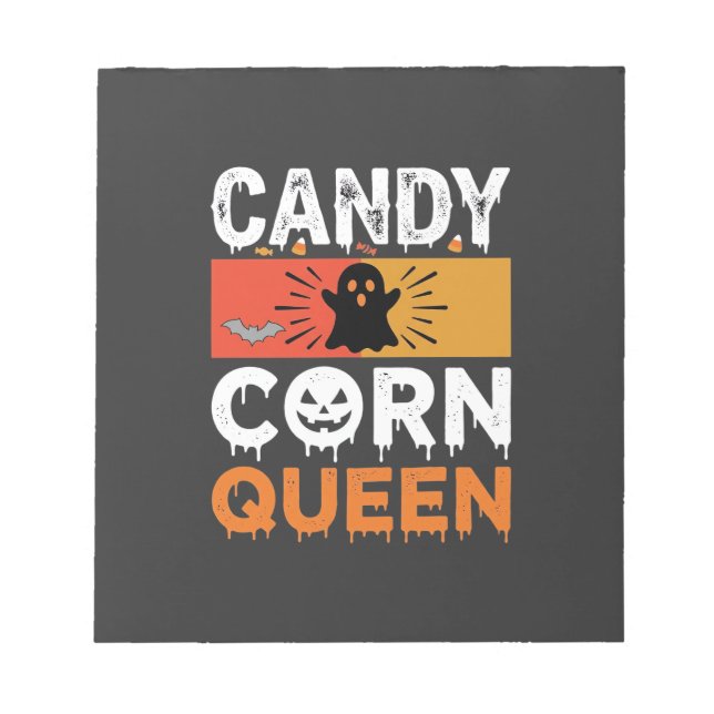 Candy Corn Queen Halloween SVG Design Notepad (Front)