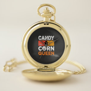 Candy Corn Queen Halloween SVG Design Pocket Watch