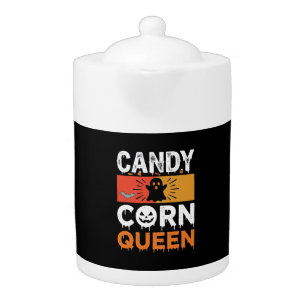 Candy Corn Queen Halloween SVG Design Teapot