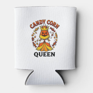 Candy Corn Queen Vintage Halloween Candy Shirt Art Can Cooler