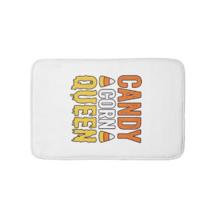 Candy Corn Queen Vintage Halloween T-Shirt Design_ Bath Mat