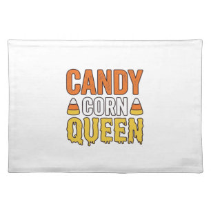 Candy Corn Queen Vintage Halloween T-Shirt Design_ Cloth Placemat