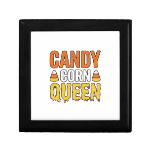 Candy Corn Queen Vintage Halloween T-Shirt Design_ Gift Box