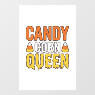 Candy Corn Queen Vintage Halloween T-Shirt Design_ Window Cling