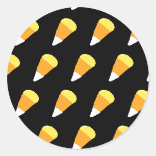 Candy Corn Round Stickers (Yellow, Orange & White)