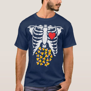Candy Corn Skeleton Pregnancy XRay Halloween Costu T-Shirt