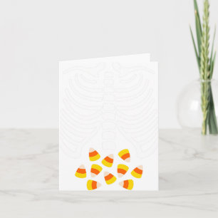 Candy Corn Skeleton Rib Cage Halloween Costume Card