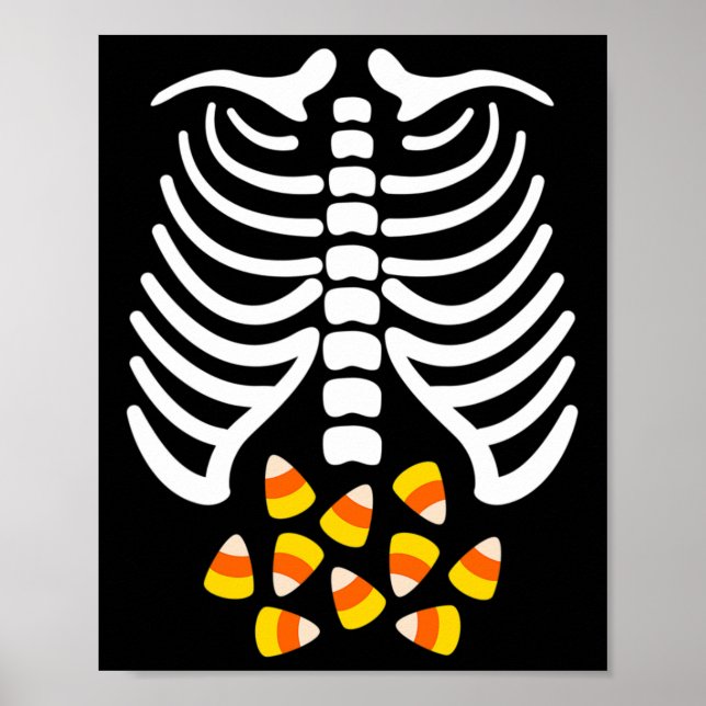 Candy Corn Skeleton Rib Cage Halloween Costume  Poster (Front)