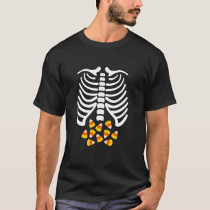 Candy Corn Skeleton Rib Cage Halloween Costume  T-Shirt