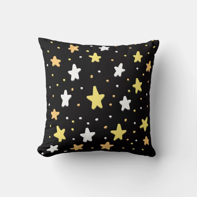 Candy Corn Stars Throw Pillow (Front)