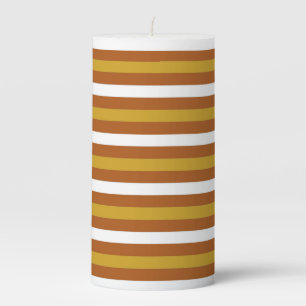 Candy Corn Stripes Pillar Candle