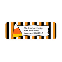 Candy Corn Stripes Return Address Labels
