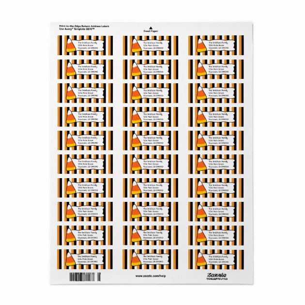 Candy Corn Stripes Return Address Labels