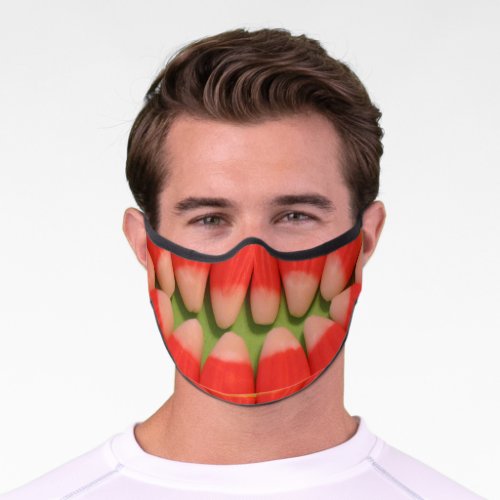 Candy Corn Teeth Halloween Premium Face Mask