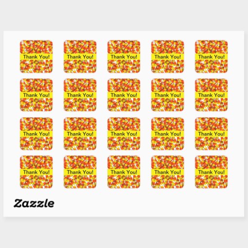 Candy Corn - Thank You Sticker | Zazzle