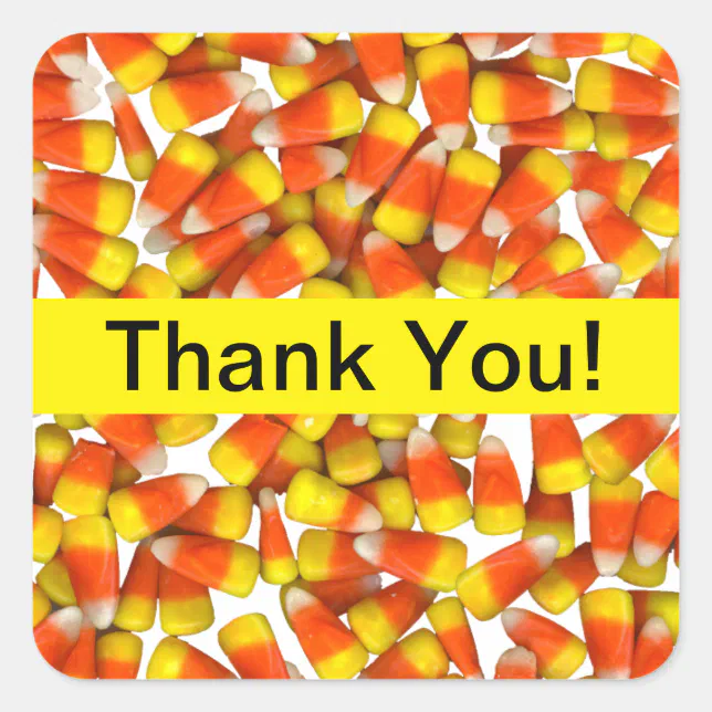 Candy Corn - Thank You Sticker | Zazzle