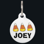 Candy Corn Thanksgiving Halloween Autumn Fall Pet Tag<br><div class="desc">Pet tag features an original marker illustration of a row of candy corn candies. Great for Thanksgiving or Halloween!

This Halloween themed design is also available on other products. Don't see what you're looking for? Need help with customization? Contact Rebecca to have something designed just for you.</div>