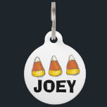 Candy Corn Thanksgiving Halloween Autumn Fall Pet Tag<br><div class="desc">Pet tag features an original marker illustration of a row of candy corn candies. Great for Thanksgiving or Halloween!

This Halloween themed design is also available on other products. Don't see what you're looking for? Need help with customization? Contact Rebecca to have something designed just for you.</div>