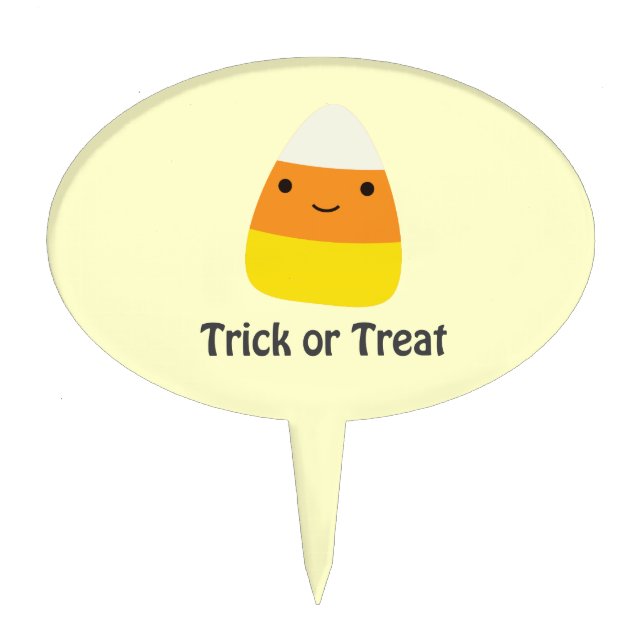Candy corn - Trick or treat Cake Topper (Front)