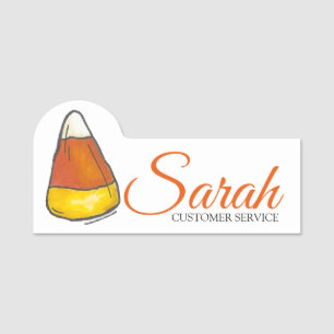 Candy Corn Trick or Treat Halloween Autumn Fall Name Tag