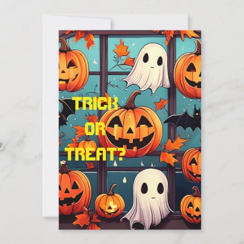 Candy Corn Trick Or Treat Halloween Holiday Cards