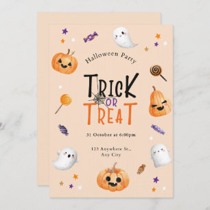 Candy Corn Trick or Treat Halloween Party Invitati Invitation