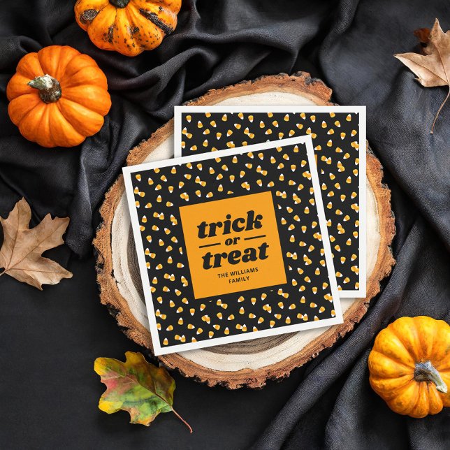 Candy Corn Trick or Treat Halloween Party Napkins (Creator Uploaded)