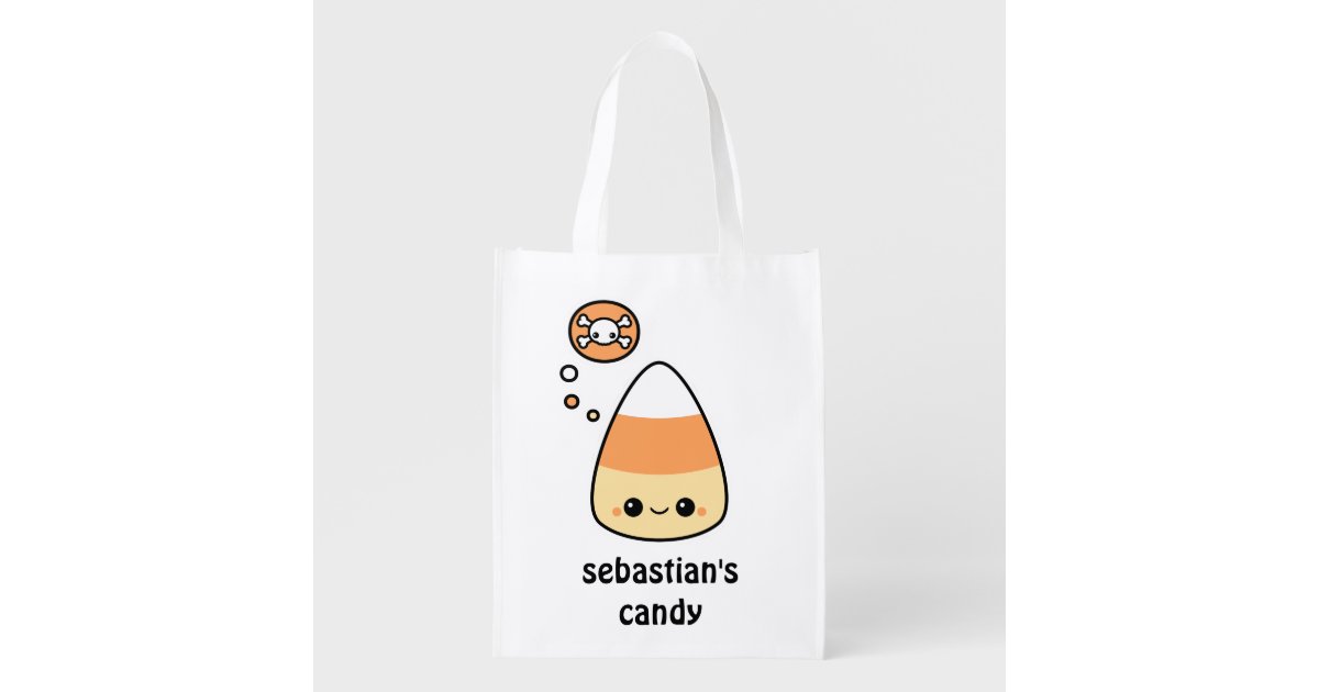 Candy Corn Trick or Treat Reusable Grocery Bag | Zazzle