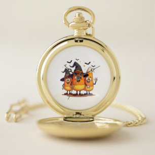 Candy Corn Trio � Funny Halloween Characters Pocket Watch