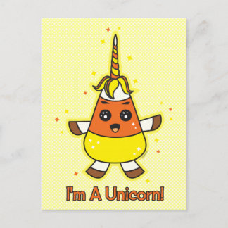 Candy Corn Unicorn Postcard