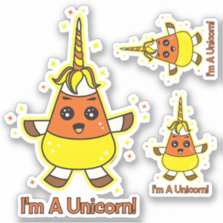 Candy Corn Unicorn Sticker