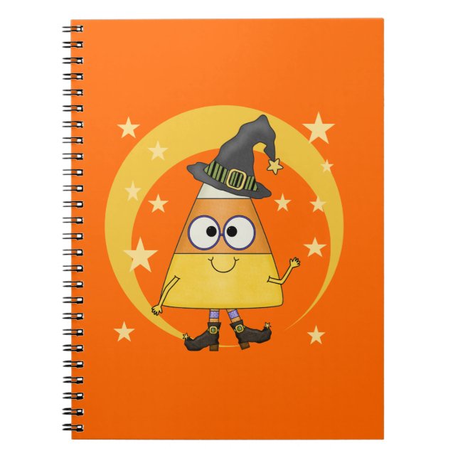 Candy Corn Witch Halloween Notebook (Front)
