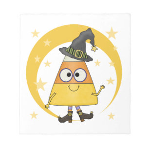 Candy Corn Witch Halloween Notepad
