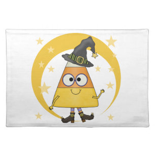 Candy Corn Witch Halloween Placemat