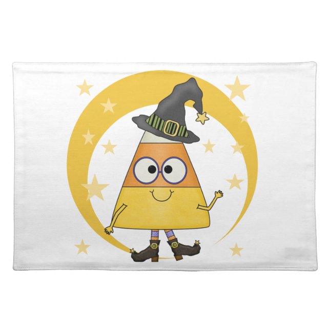 Candy Corn Witch Halloween Placemat (Front)