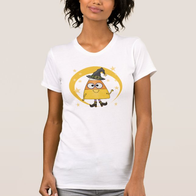 Candy Corn Witch Halloween T-Shirt (Front)